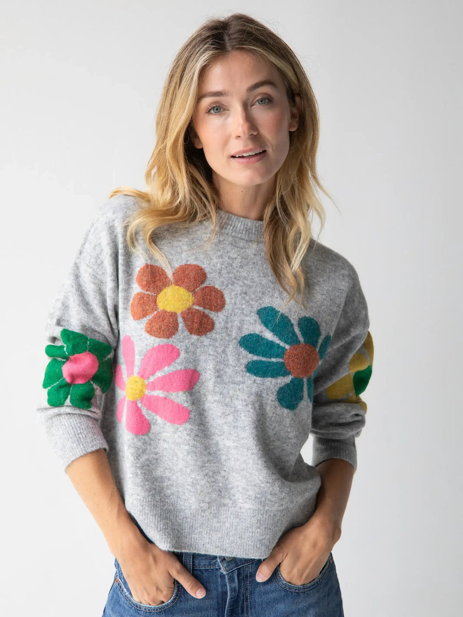 Boxy Intarsia Sweater - Ash Flower – Natural Life