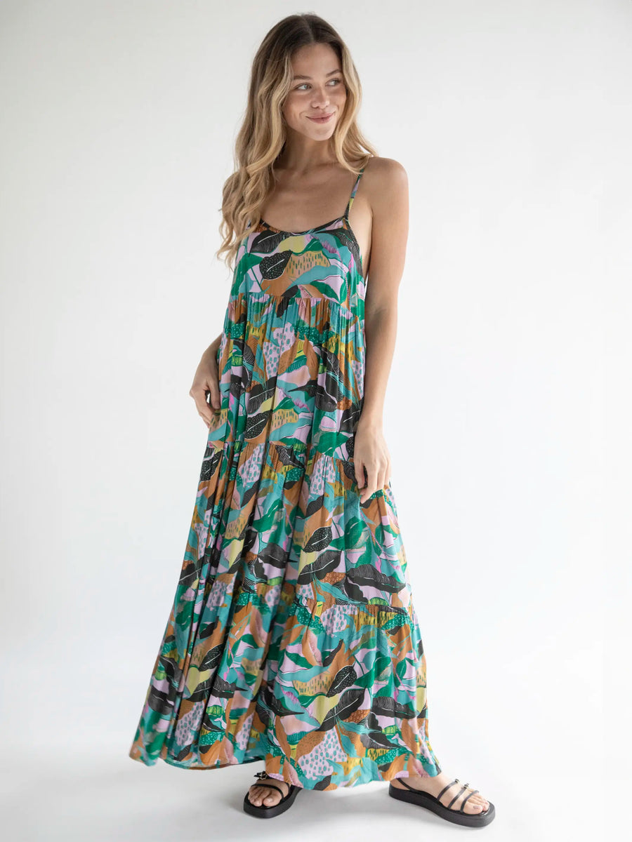 Madi Slip Dress - Green Palm Leaf – Natural Life