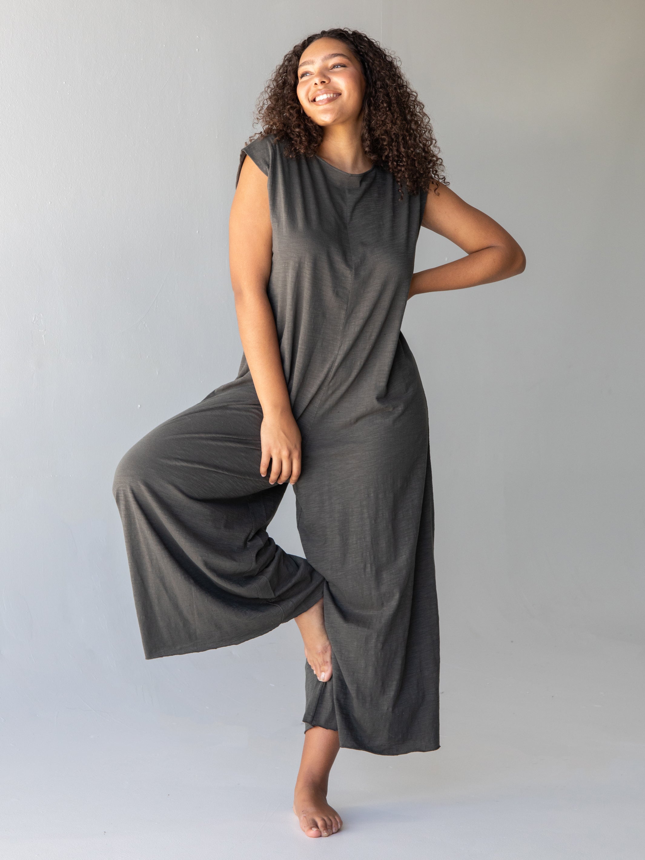 Dylan Reversible Knit Jumpsuit - Washed Charcoal – Natural Life