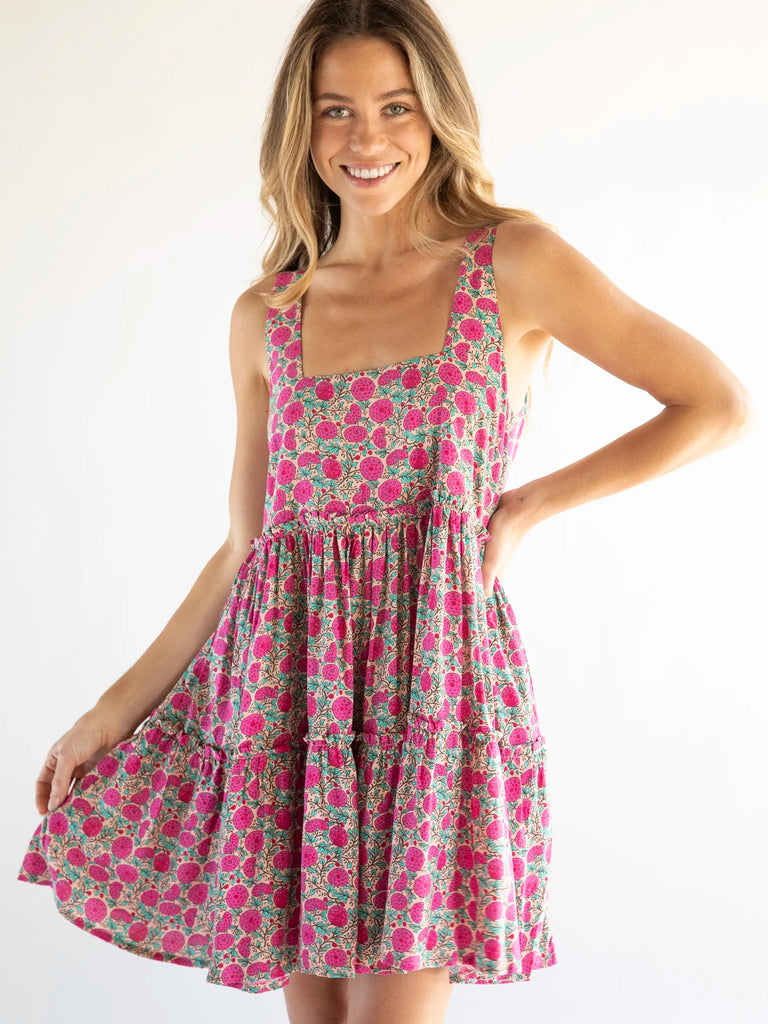 Anna Mini Dress - Pink Puff Floral-view 4