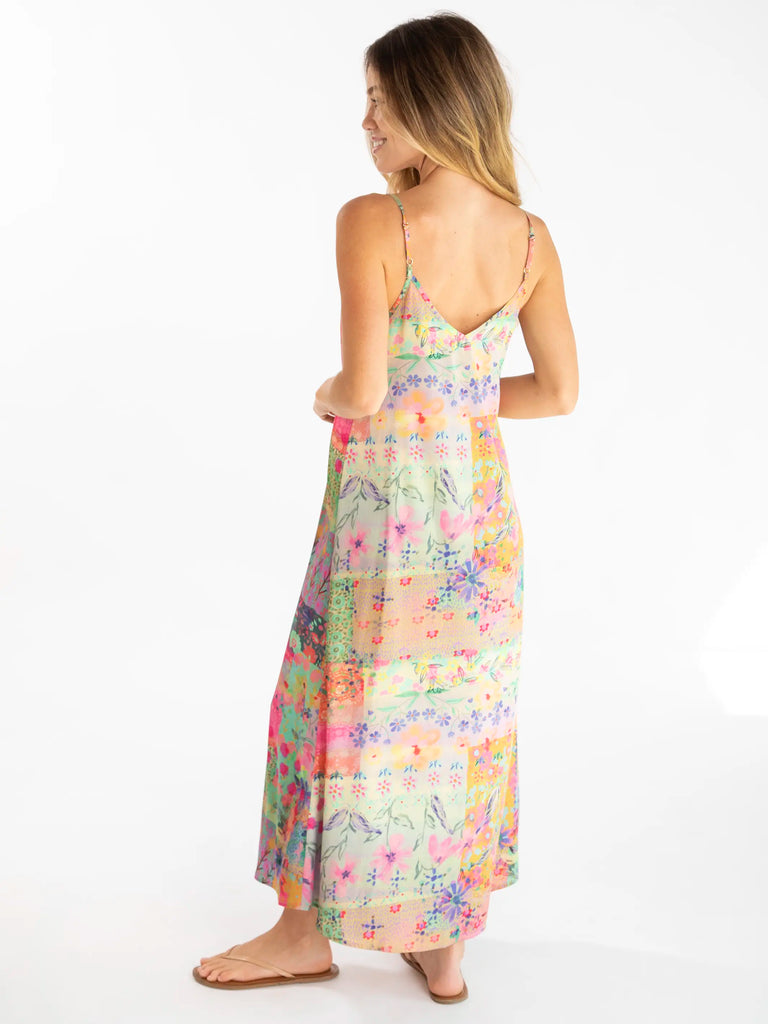 Gracie Slip Dress - Pink Watercolor Patchwork-view 3