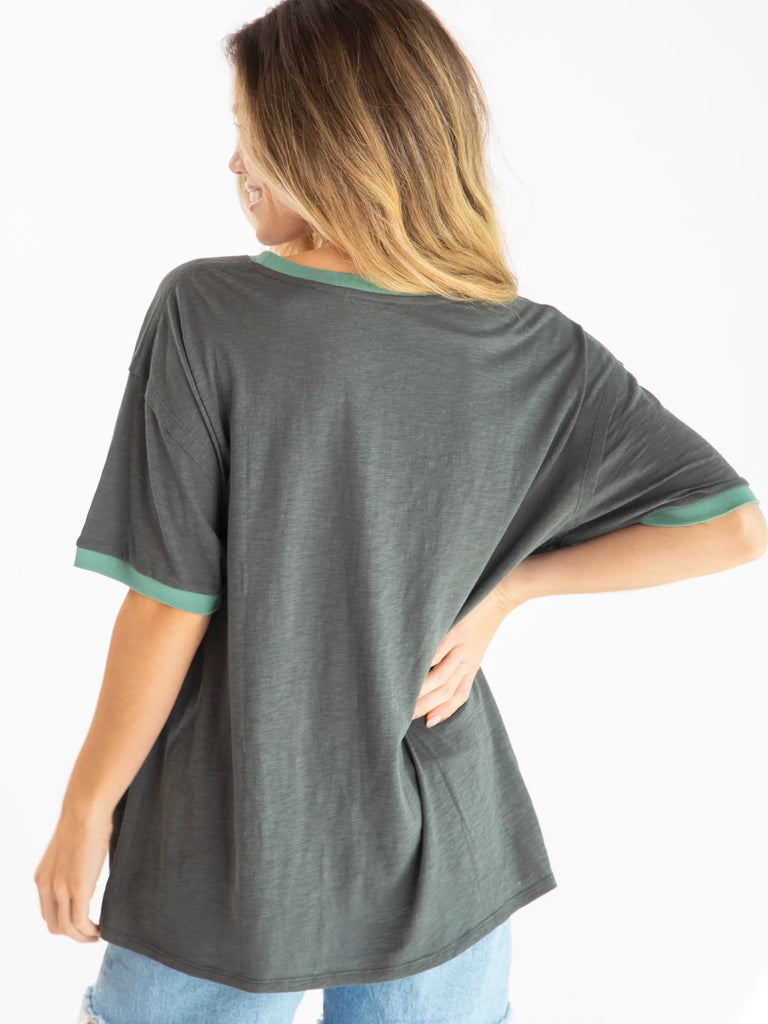 Ringer Oversized Tee Shirt - When It Rains-view 2