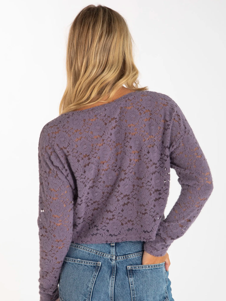 Millie Lace Layering Sweater - Light Grape-view 2