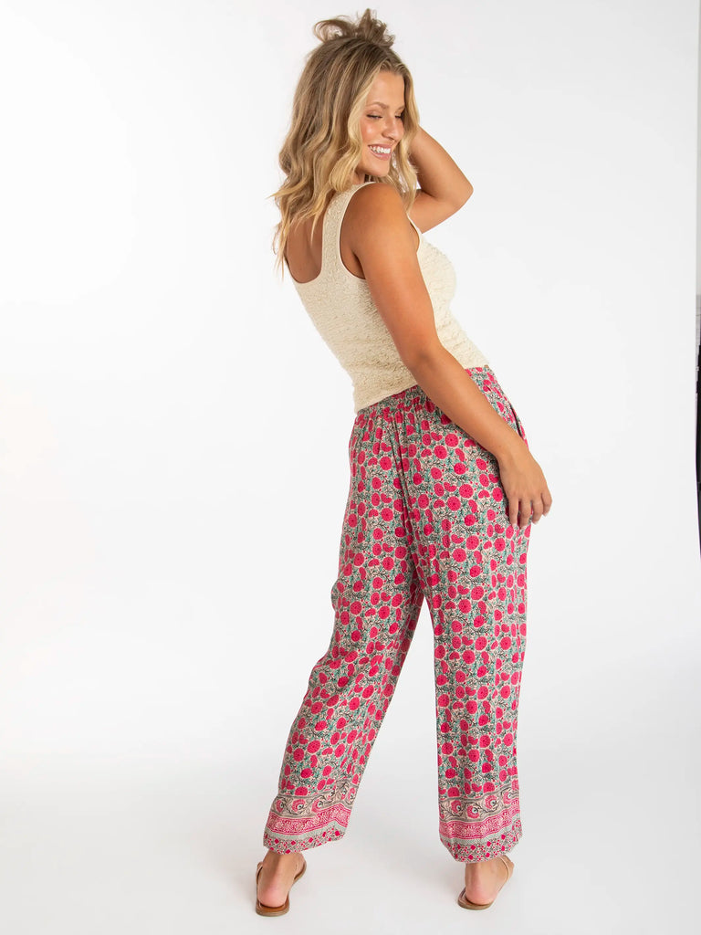 Allison Pant - Pink Puff Floral-view 3