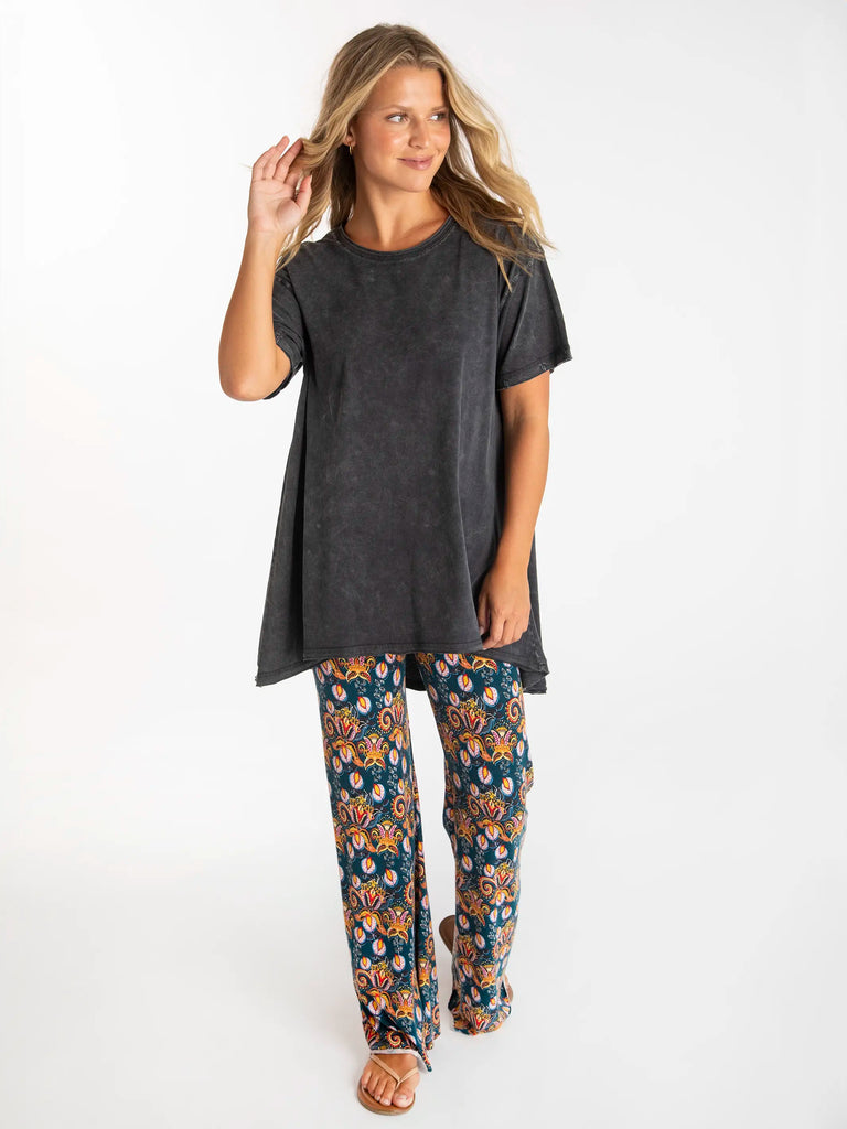 Blake Oversized Cotton Tee - Charcoal-view 3