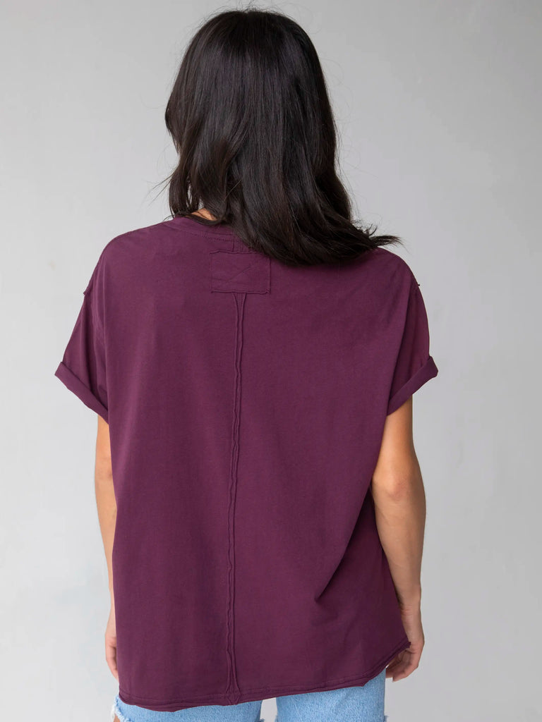 Take It In Cotton Tee - Cranberry-view 3