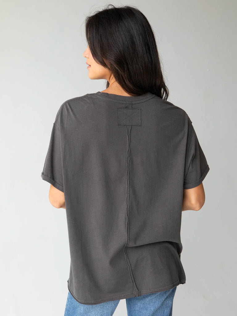 Take It In Cotton Tee - Charcoal-view 3