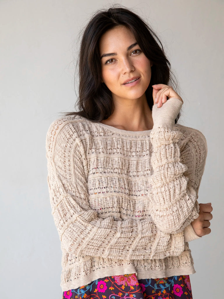 Emily Ruffle Layering Sweater - Cream-view 1