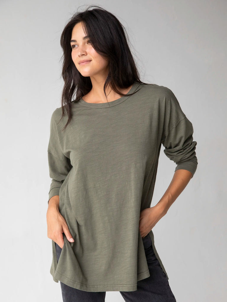 Hang Around Tunic - Dark Olive-view 1