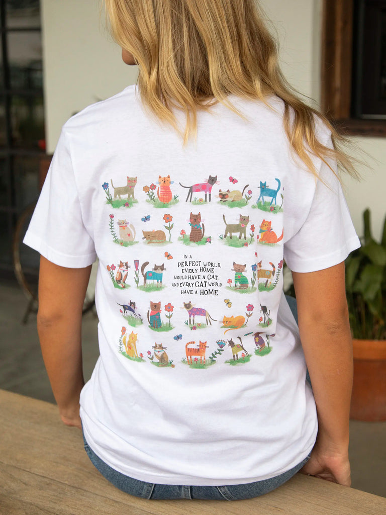 Cotton Comfy Tee Shirt - Every Cat Has A Home-view 1