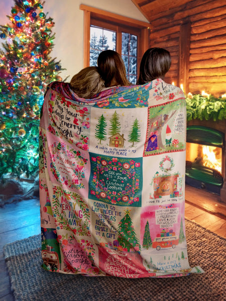 XL Double-Sided Cozy Blanket - Holiday Chirps