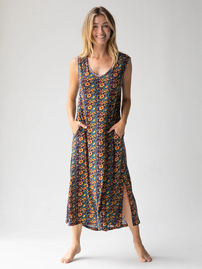 Hangout Midi Dress - Navy Olive-view 1