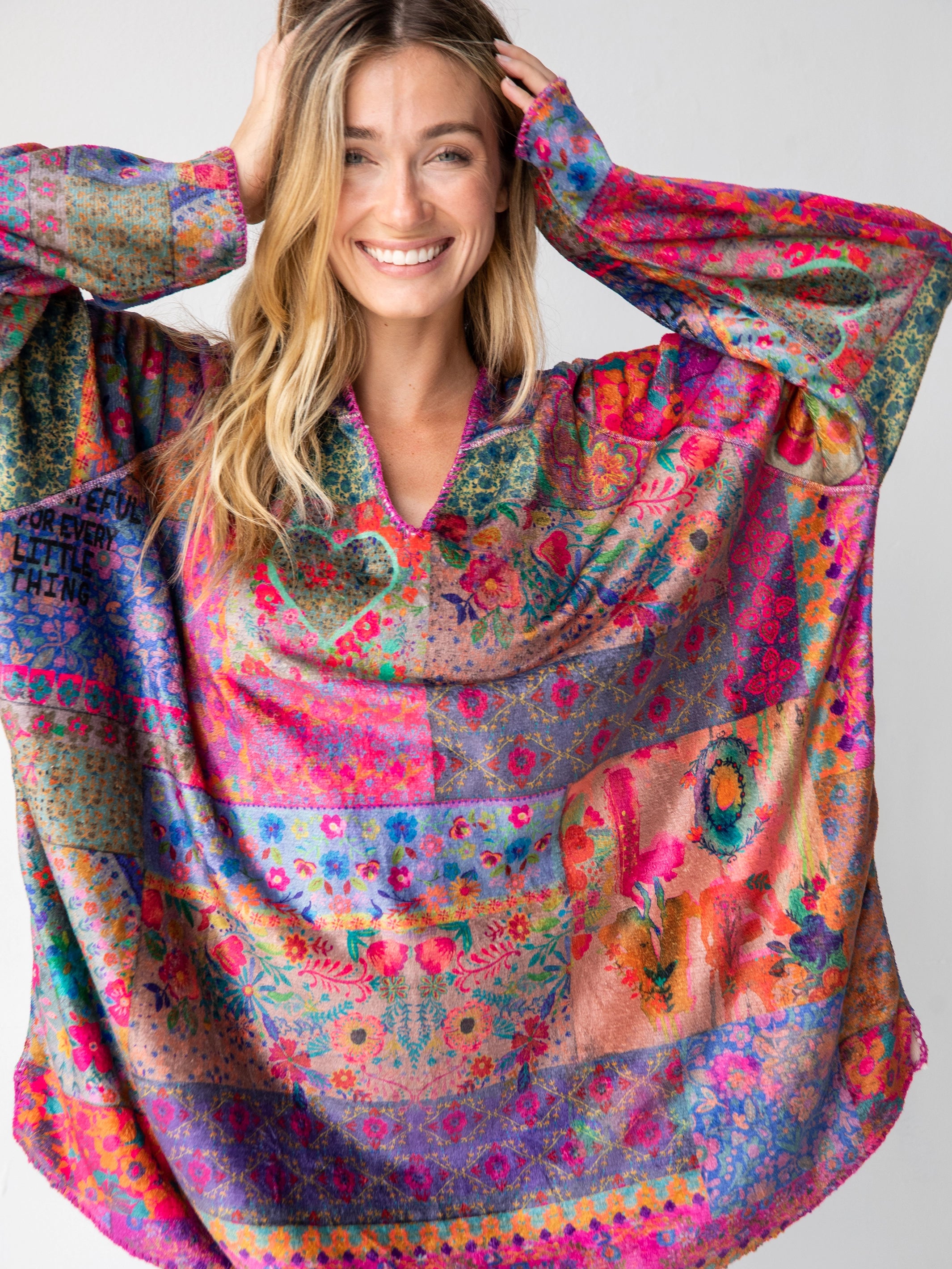 Cozy Blanket Hoodie - Floral Patchwork – Natural Life