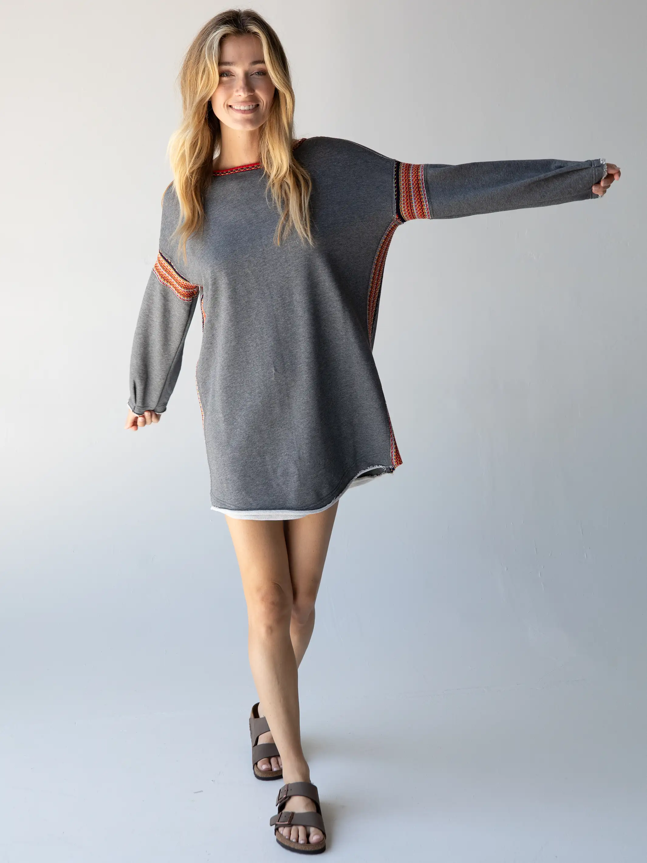 Sexy Heather Grey Two-Piece Dress - Heather Grey Jersey Knit Dress