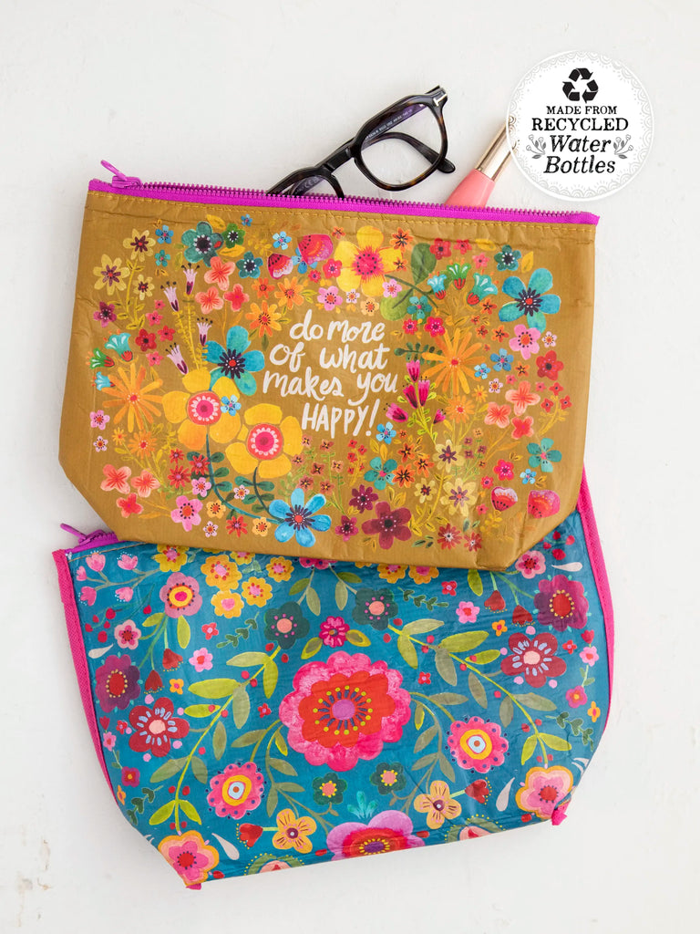 Recycled Zipper Pouch - Makes You Happy-view 1