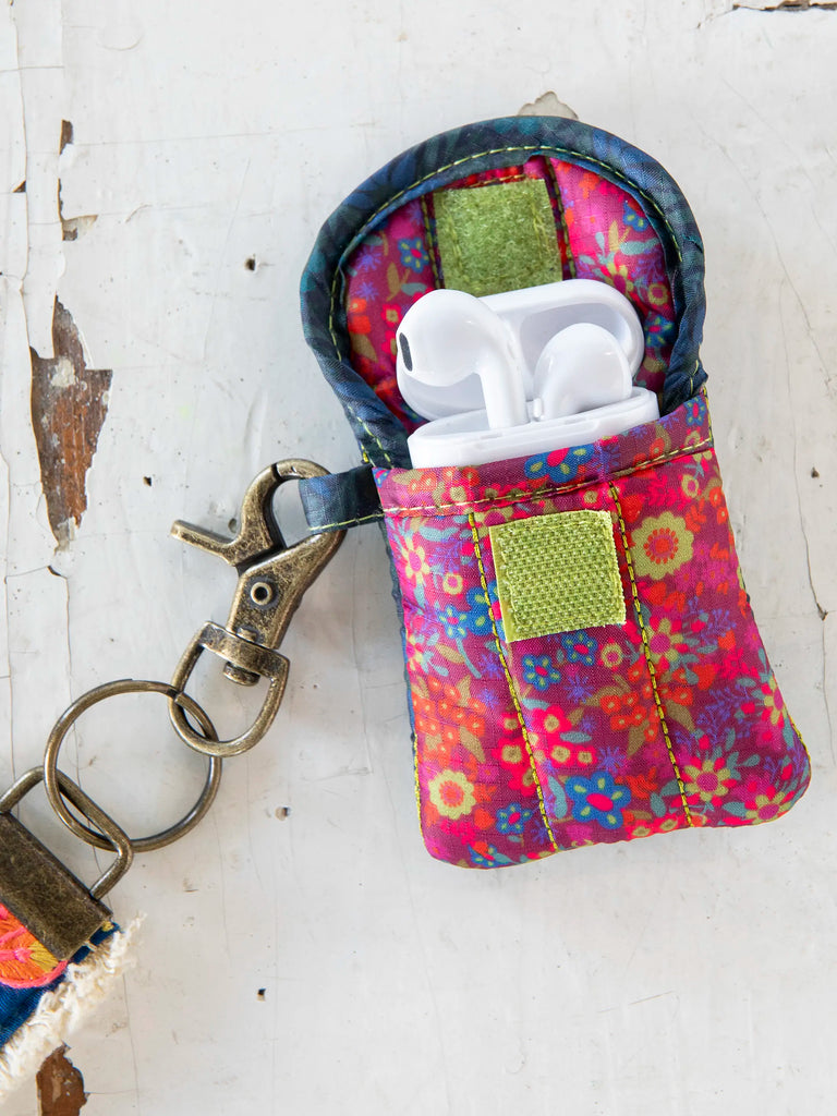 Earbud Case - Mauve Garden Floral-view 2