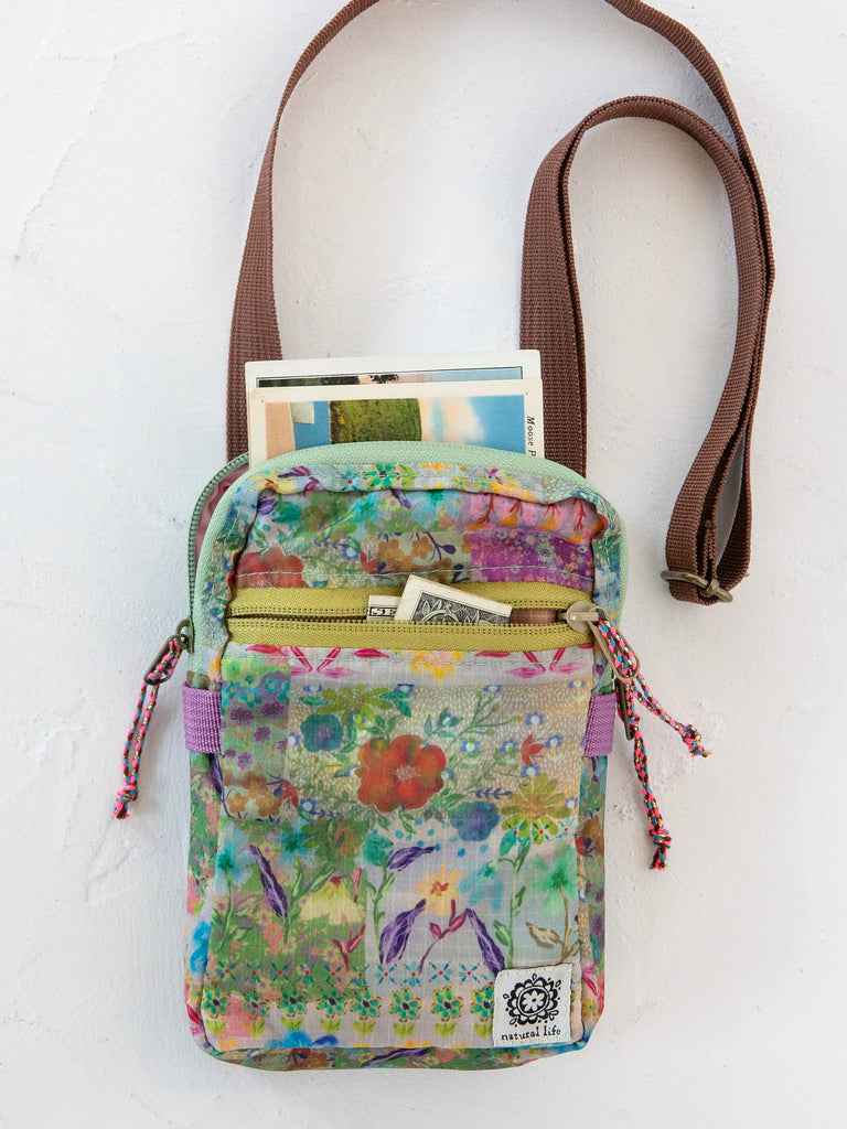 8-in-1 Pocket Crossbody - Taupe Watercolor Patchwork-view 1