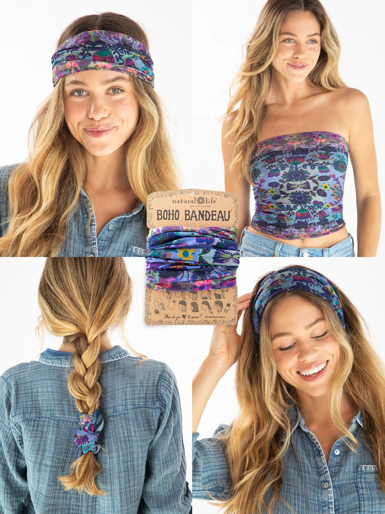 Full Boho Bandeau® Headband - Border Folk Garden-view 1