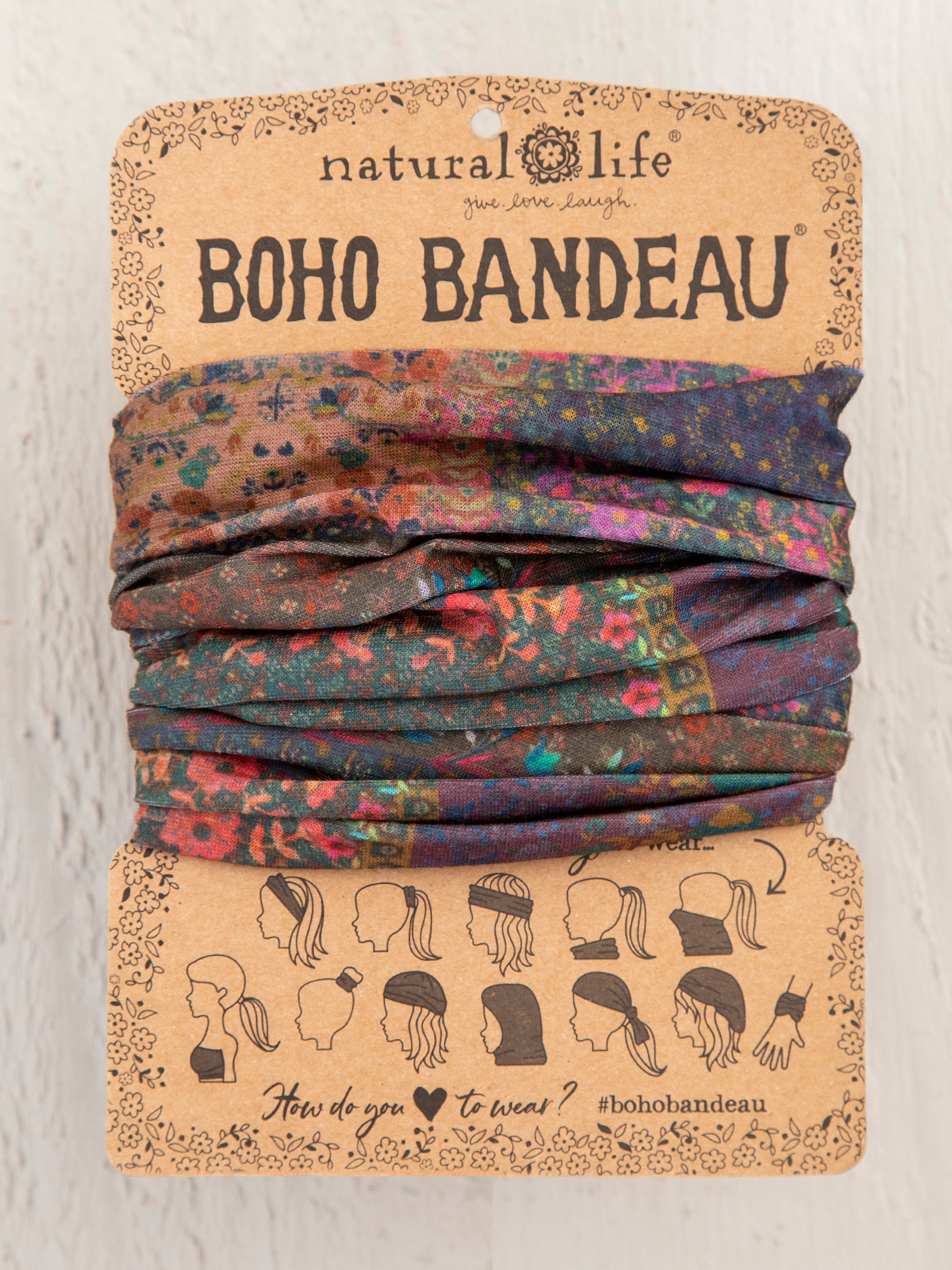 Full Boho Bandeau® Headband - Dark Patchwork