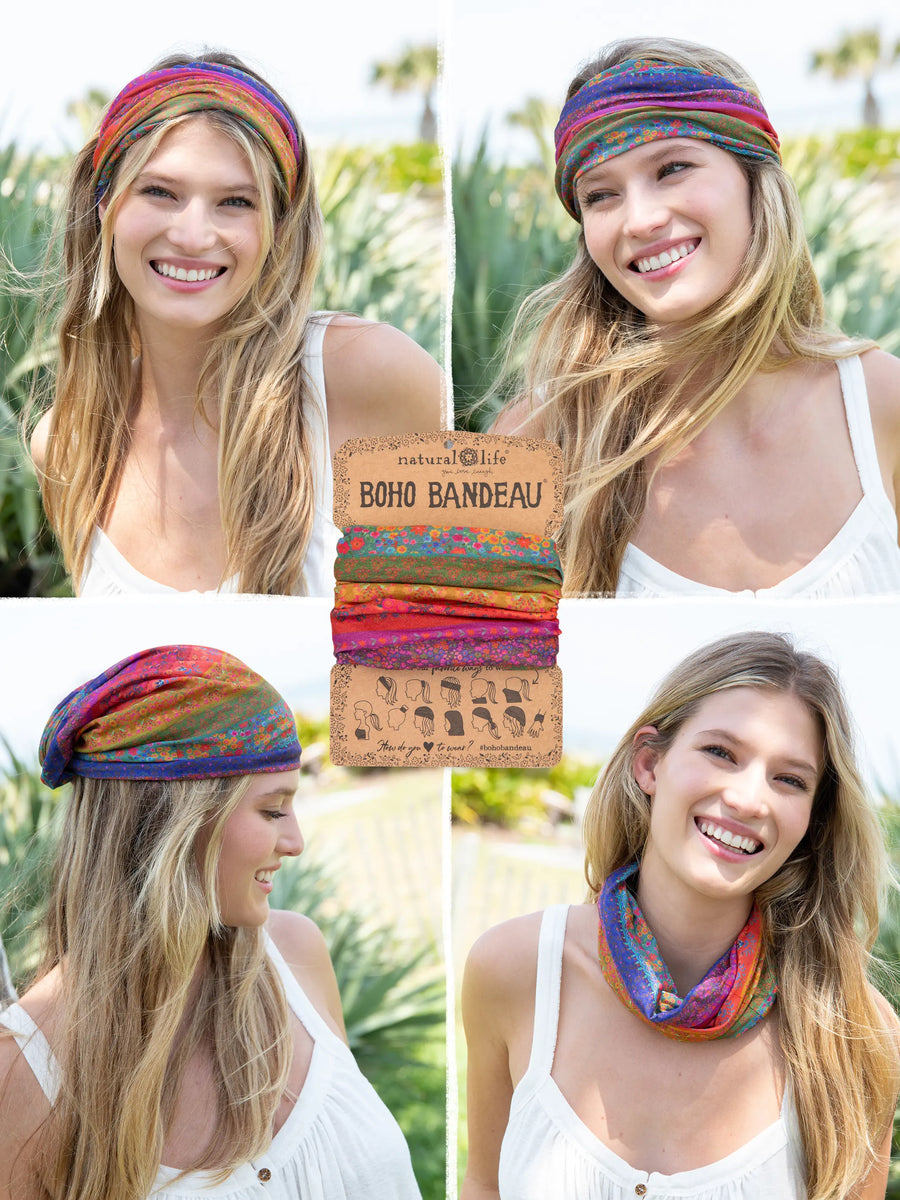 Full Boho Bandeau® Headband - Rainbow Borders – Natural Life