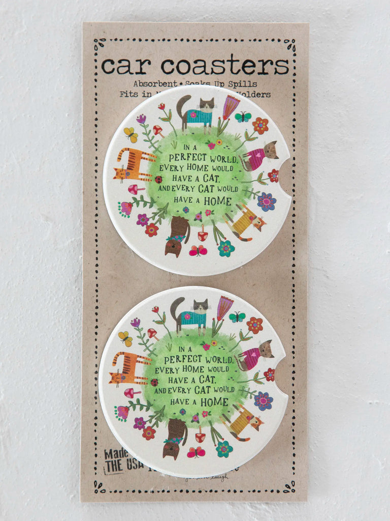 Car Coasters, Set of 2 - Every Cat Has A Home-view 1