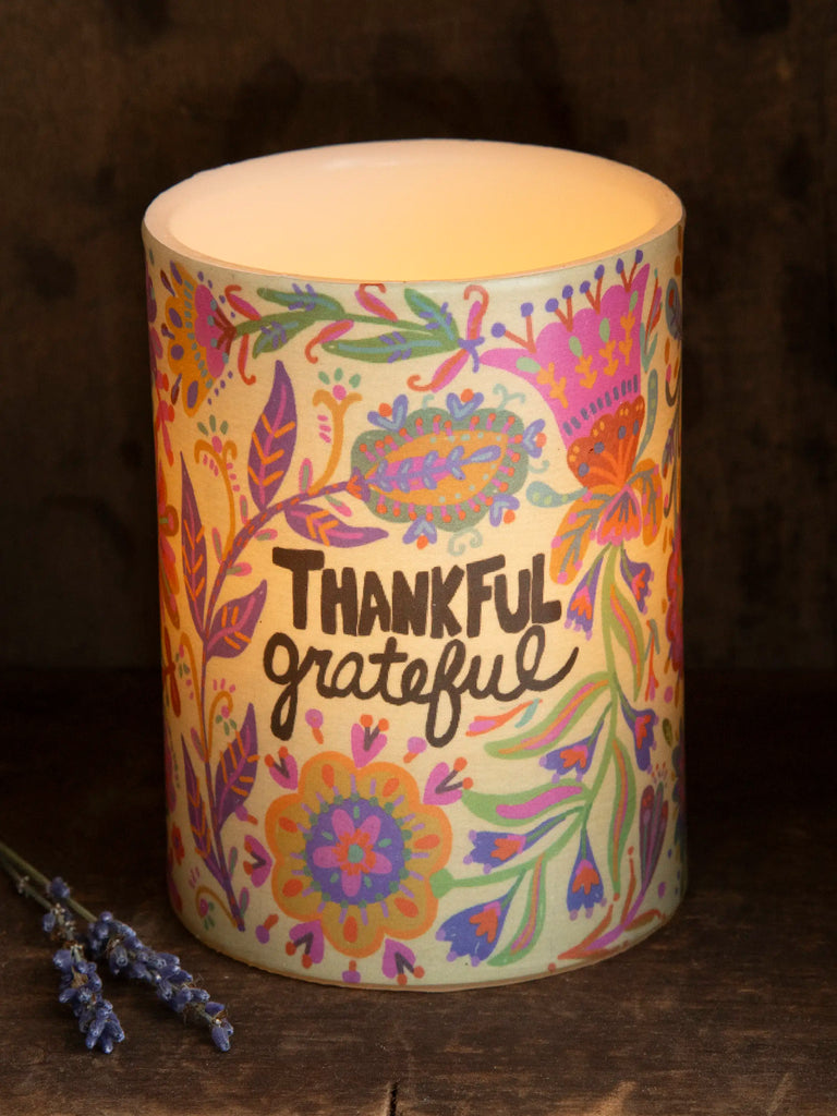 Flameless Candle - Thankful Grateful-view 1