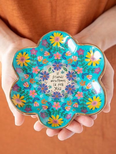 Shaped Ceramic Trinket Dish - If Friends Were Flowers-view 1