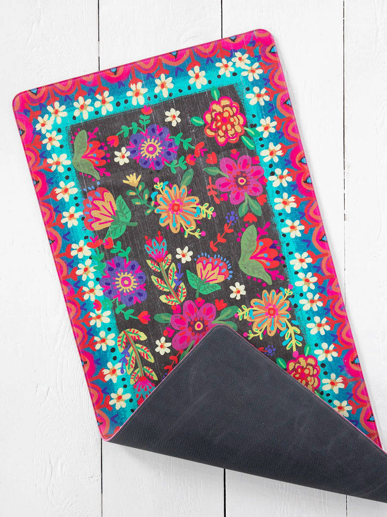 Desk Mat - Black Folk Flower-view 4