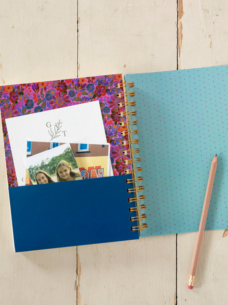 Daily To-Do List Planner - Blue Folk Flower-view 5