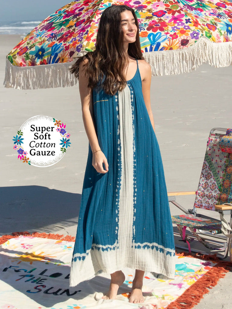 Cotton Collection Cotton Mixed Printed Boho Dress By Coco