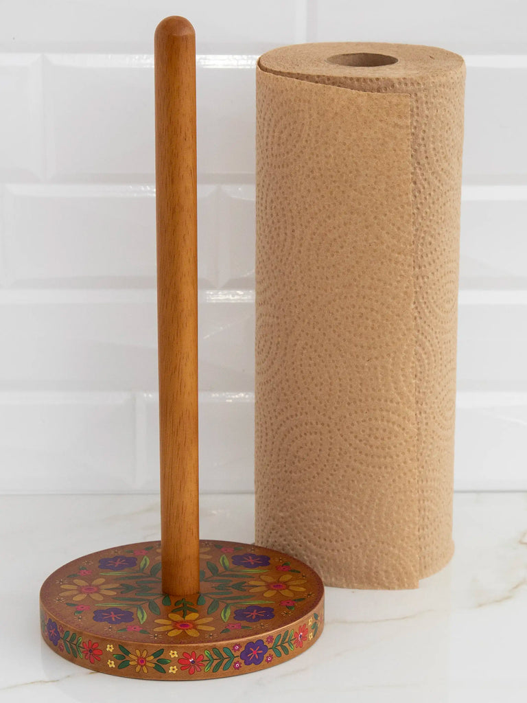 Copper & Wood Paper Towel Holder 