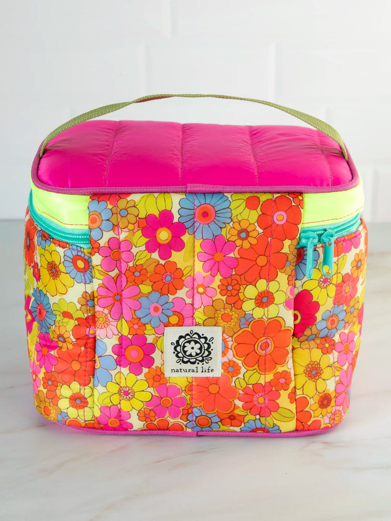 Lunchbox Mini Cooler - Yellow Pink Retro Floral-view 3