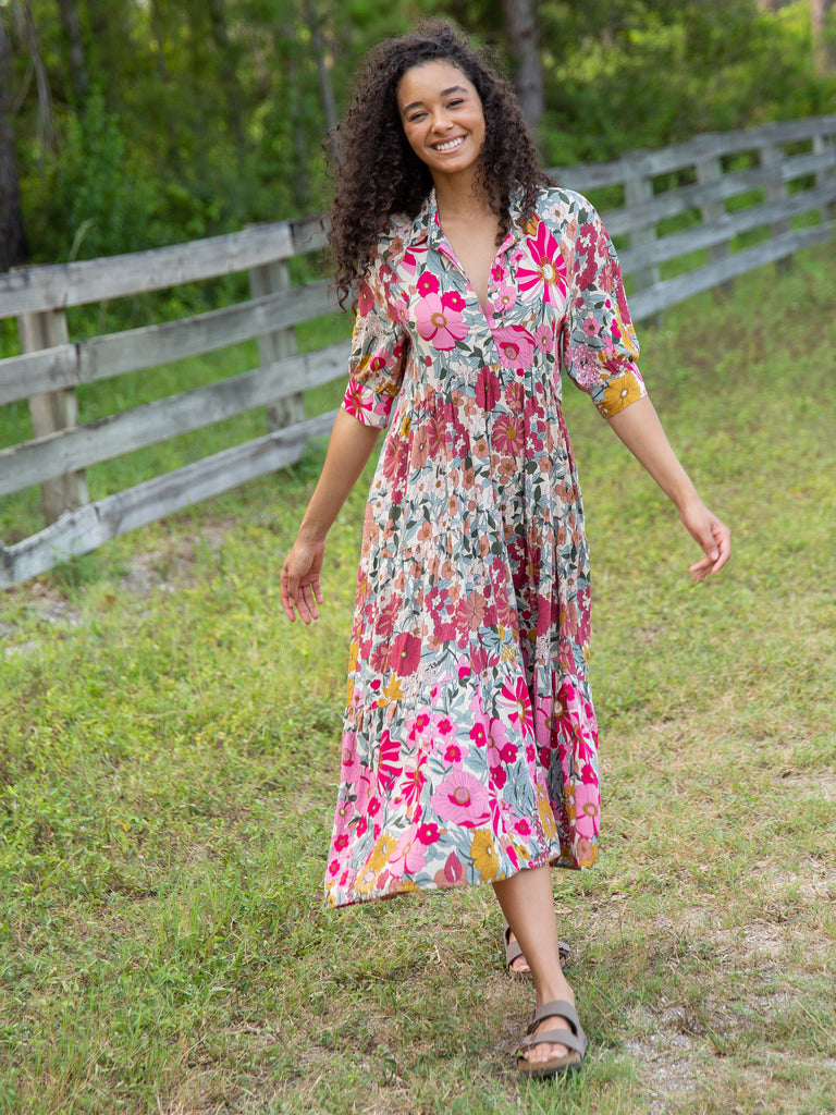 Rebecca Midi Dress - Vintage Floral-view 1