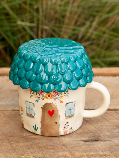 Cottage Mug With Lid - Cup Of Cozy-view 1