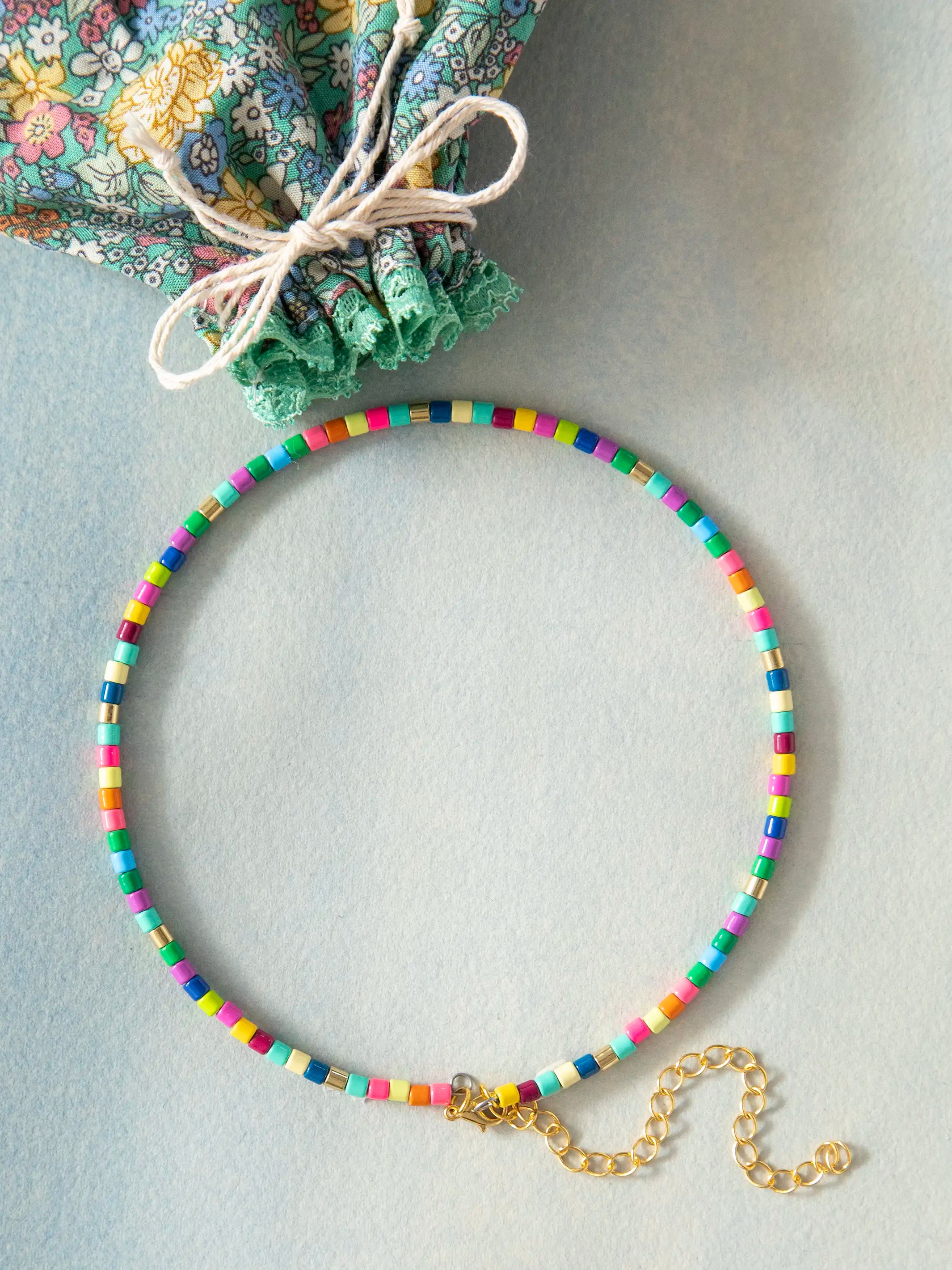 Millefiori Beaded Bracelet - Rainbow – Natural Life