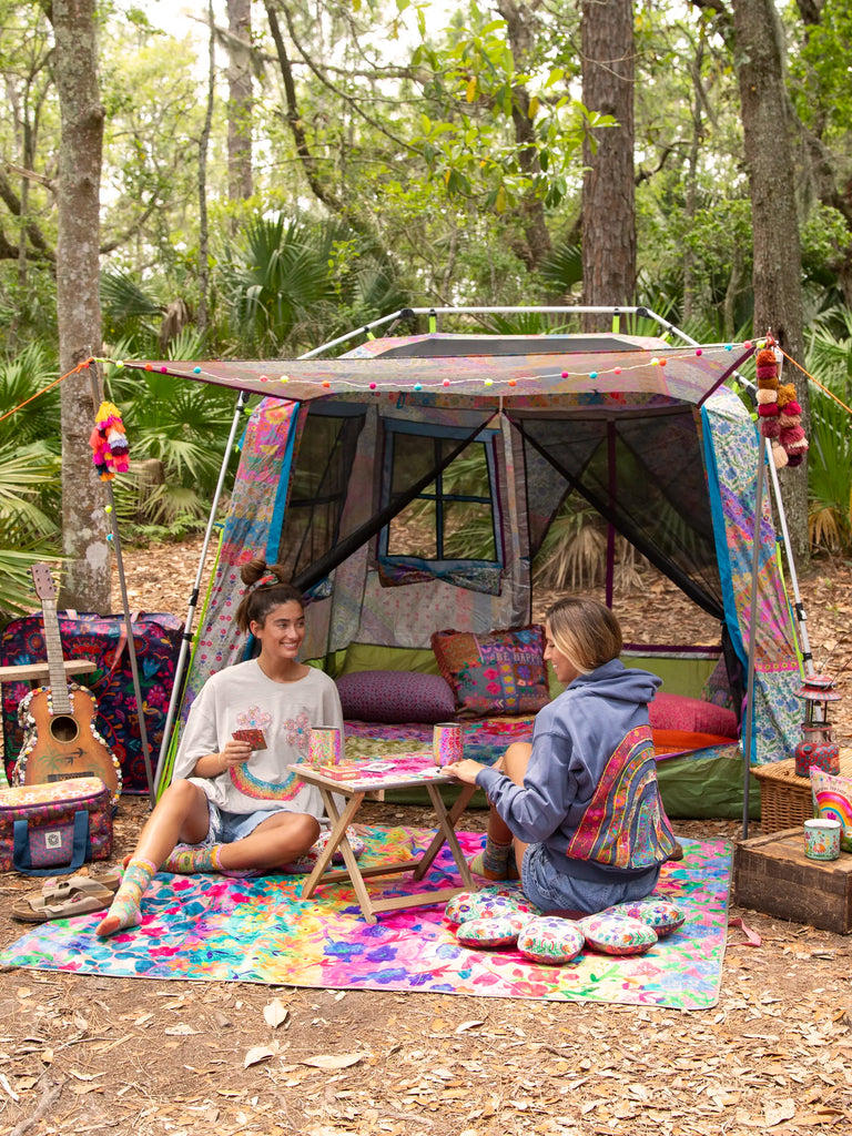 Cozy Cottage Camp Tent - Folk Flower Patchwork-view 5