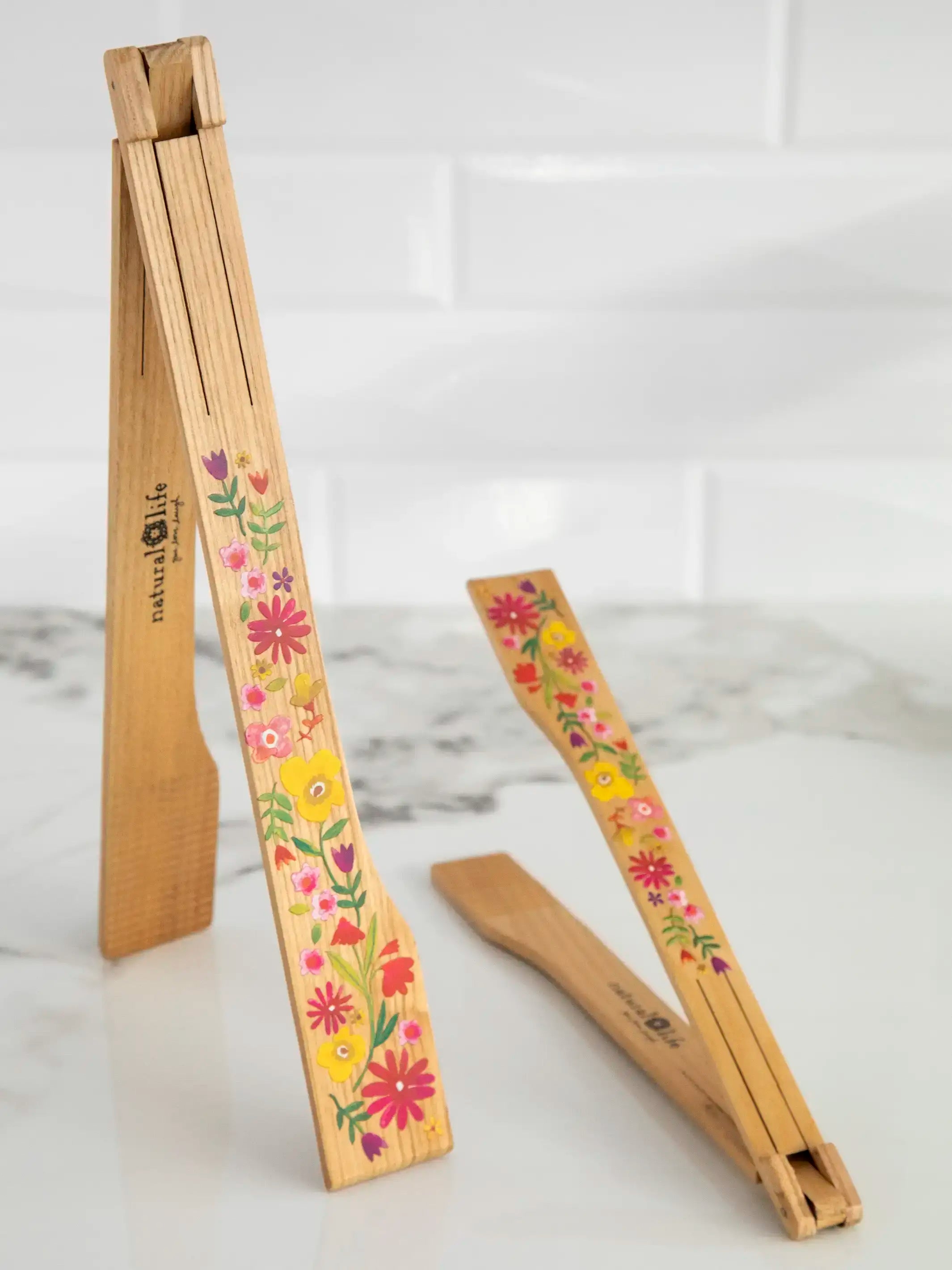 Collapsible Tongs, Set of 2 - Floral