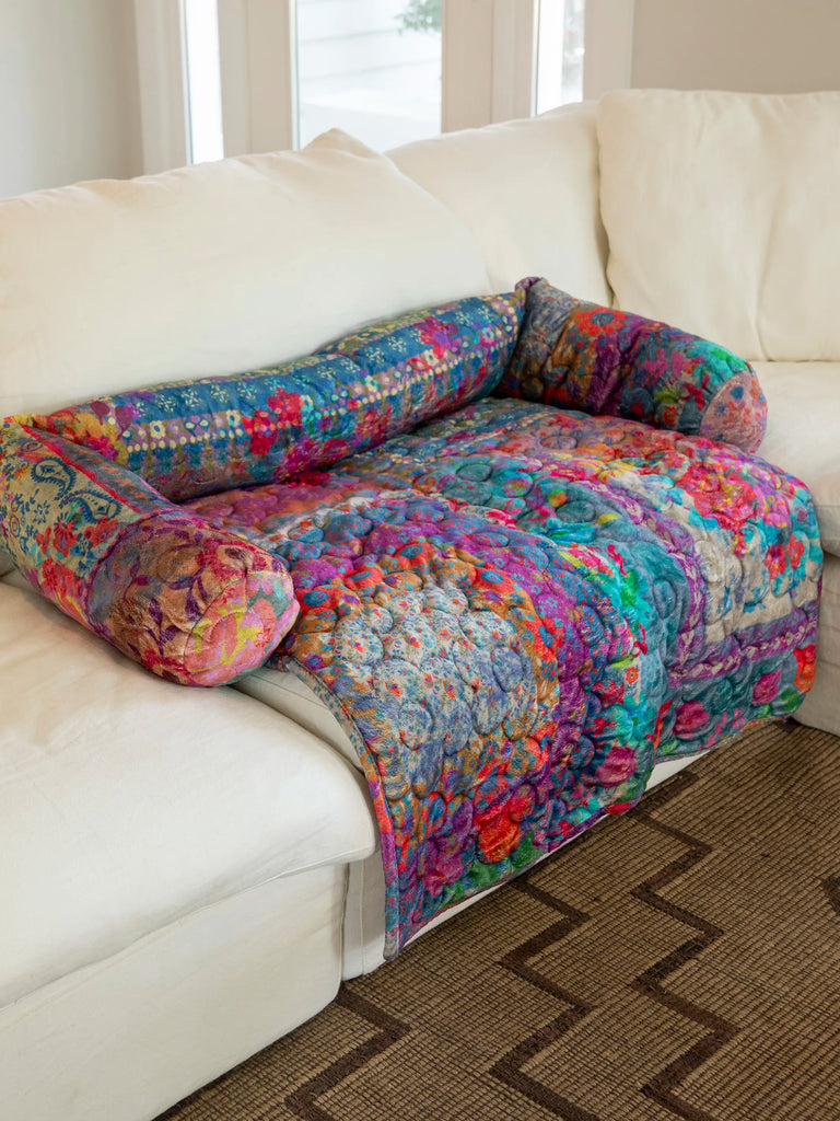 Sofa Pet Bed - Rainbow Bandana Patchwork-view 3