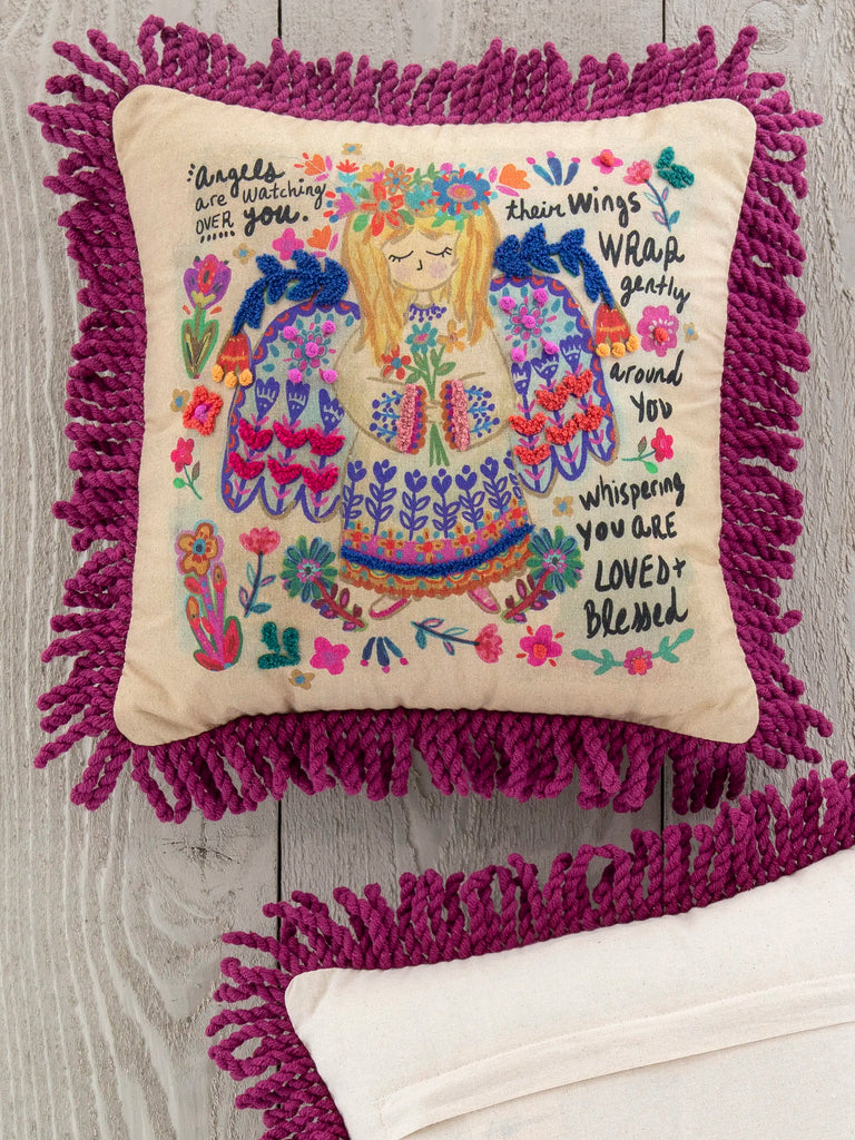 Tufted Boho Pillow - Angels Watching-view 2