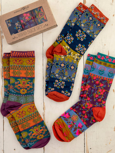 Boho Sock Box Set|Plum Floral-view 1