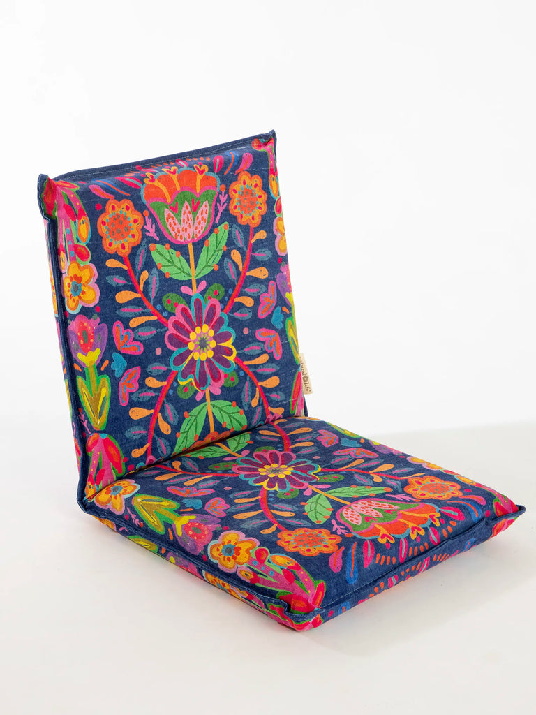 Hangout Chair - Navy Folk Flower-view 1