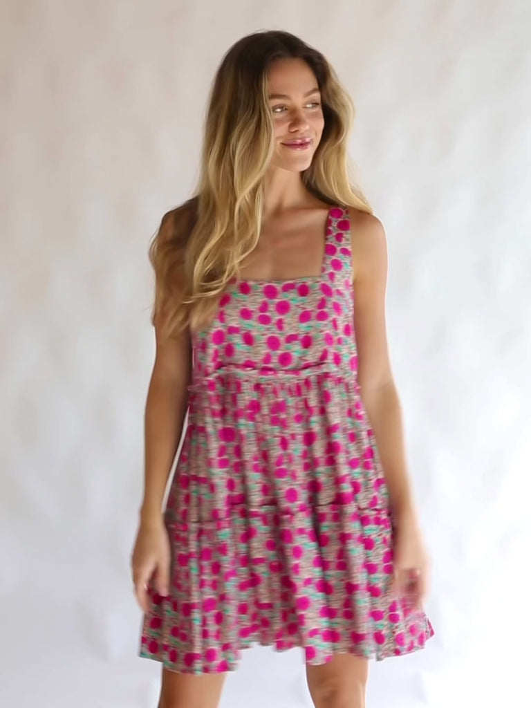 Anna Mini Dress - Pink Puff Floral-view 5